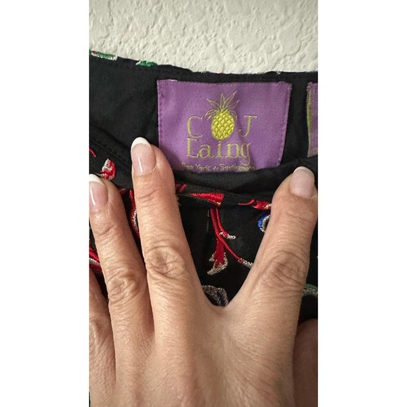 CJ Laing Silk Embroidered Party Dress Pants Sz. 14 - Picture 4 of 9